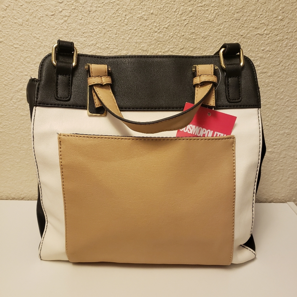 NWT Cosmopolitan Zoe Shoulder Bag Black, White & Tan